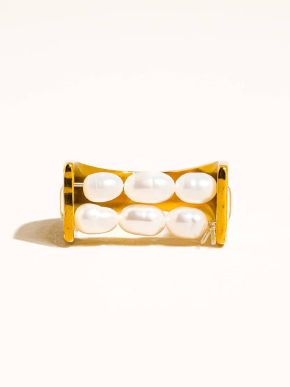Romane 18K Gold Non-Tarnish Beaded Pearl Ring