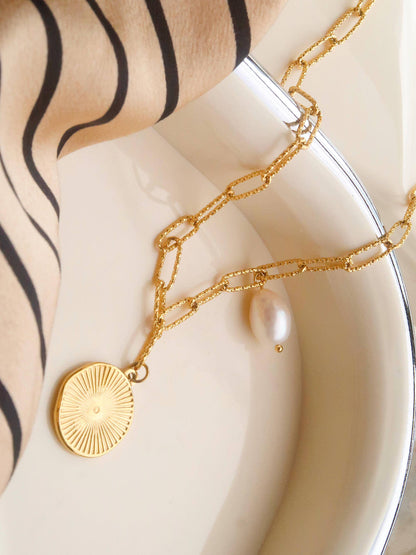 Non-Tarnish Coin Chain Necklace