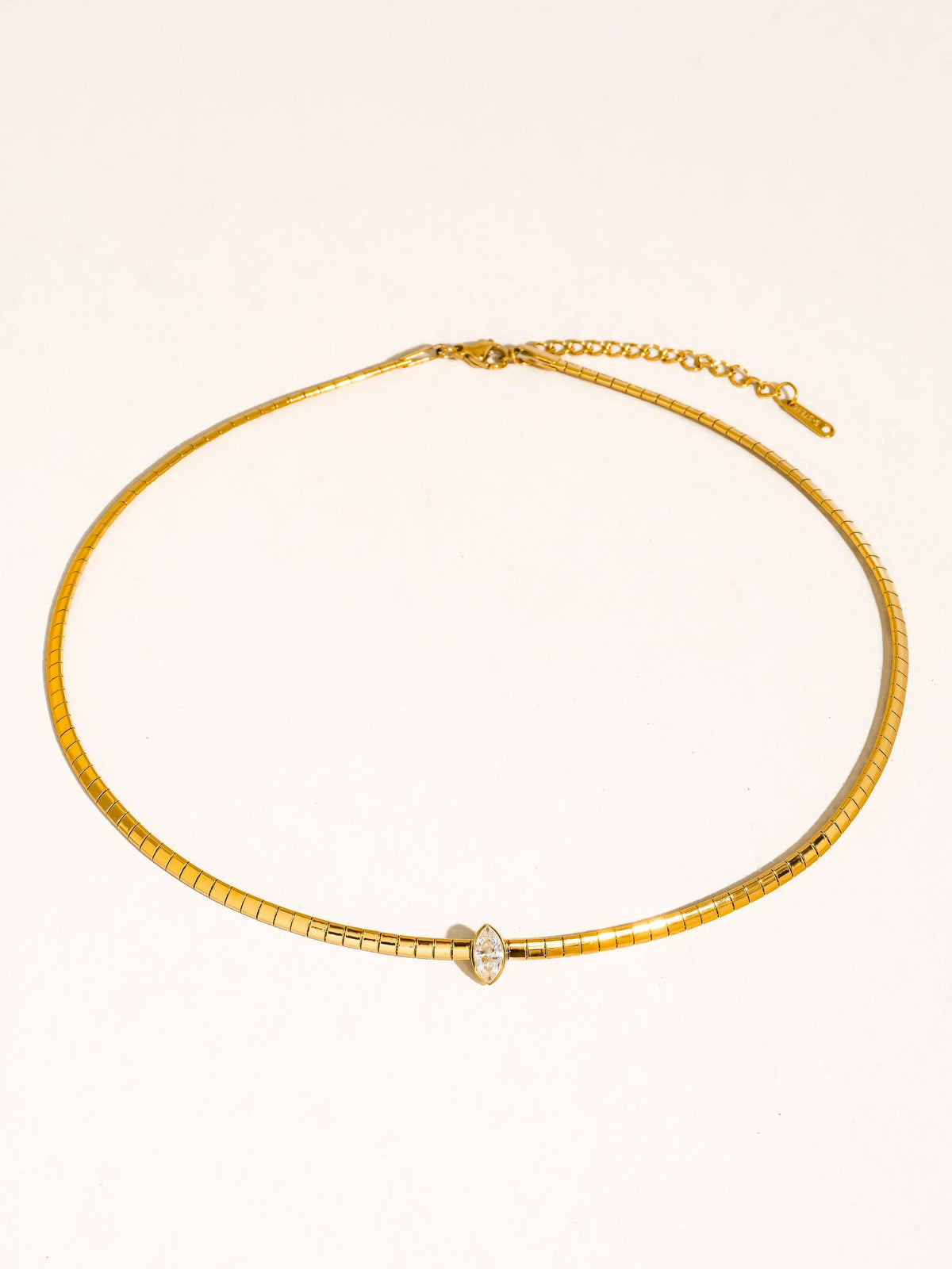 Non-Tarnish Marquise CZ Box Chain Choker
