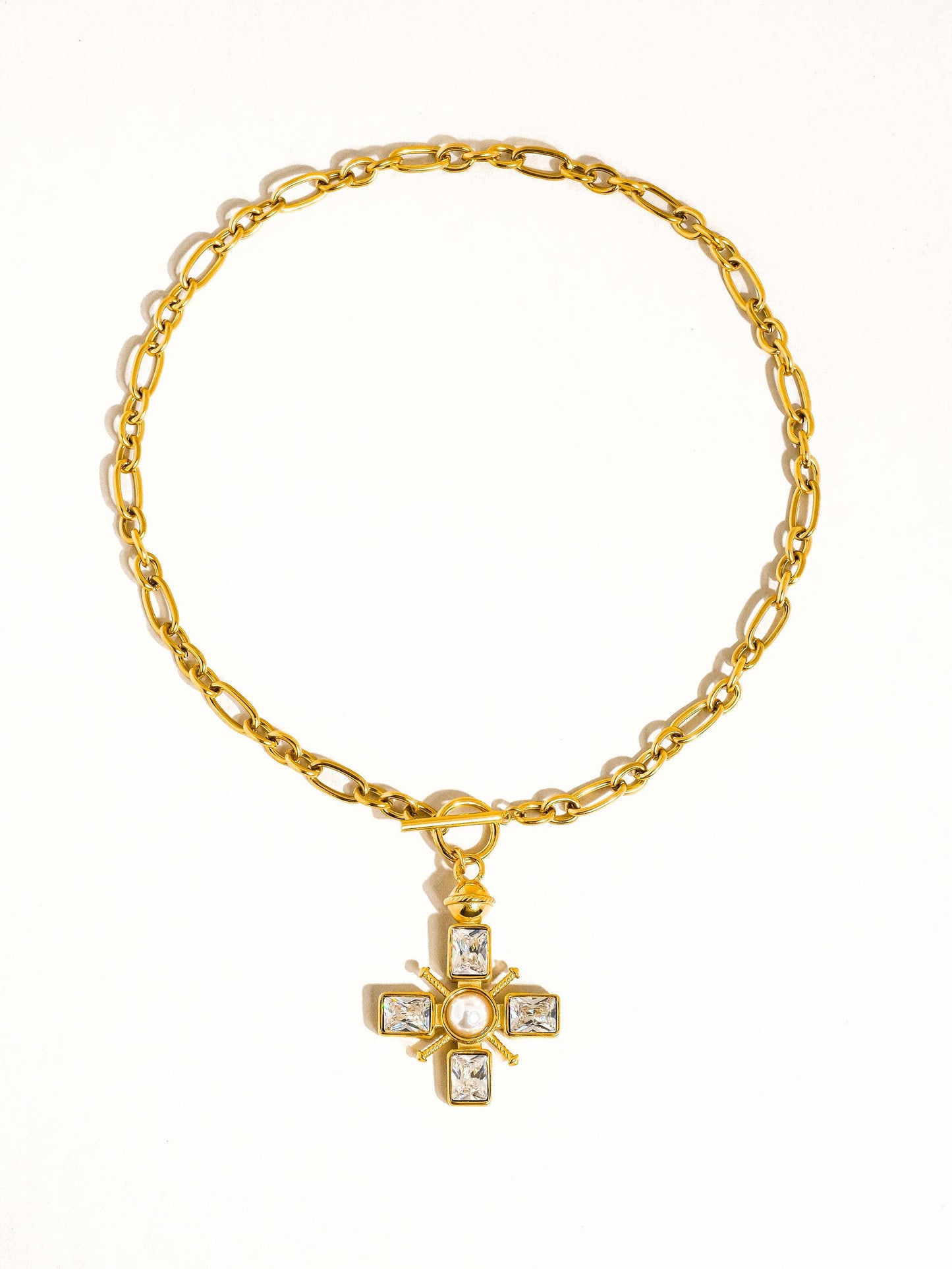 Patrice Non-Tarnish Cross Necklace