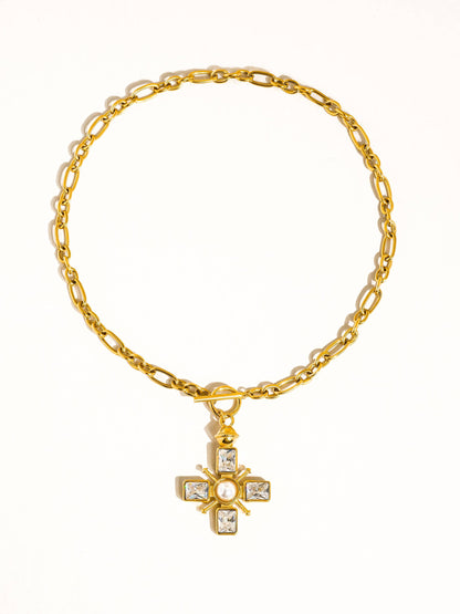 Patrice Non-Tarnish Cross Necklace