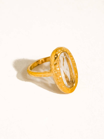 Bellona 18K Gold Non-Tarnish Crystal Statement Ring