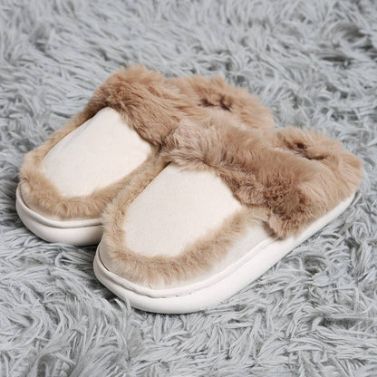 Faux Suede Fuzzy Slippers