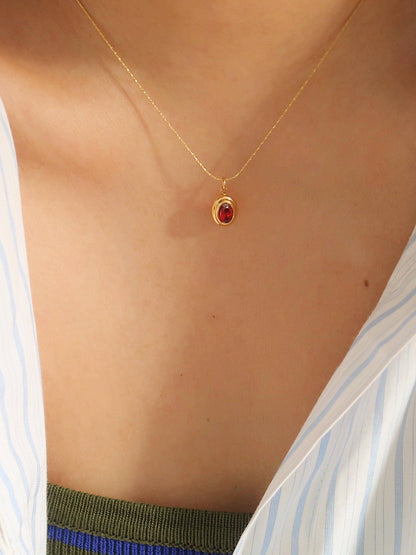 Cornelia Non-Tarnish Gemstone Necklace