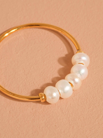 Songe 18K Gold Non-Tarnish Freshwater Pearl Ring