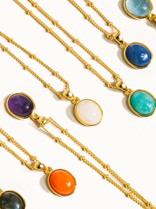 Non Tarnish Natural Stone Necklace