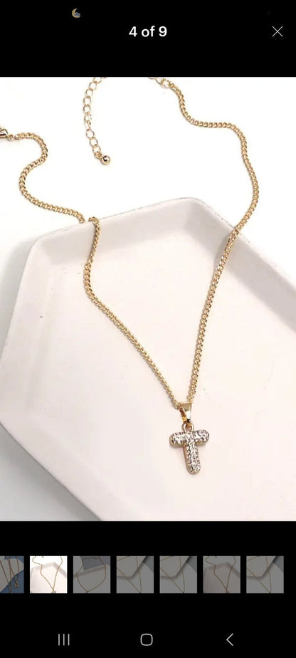 Chunk Initial Charm Necklace