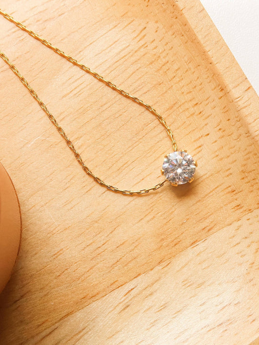 Ciara 18K Waterproof Petite Round CZ Necklace