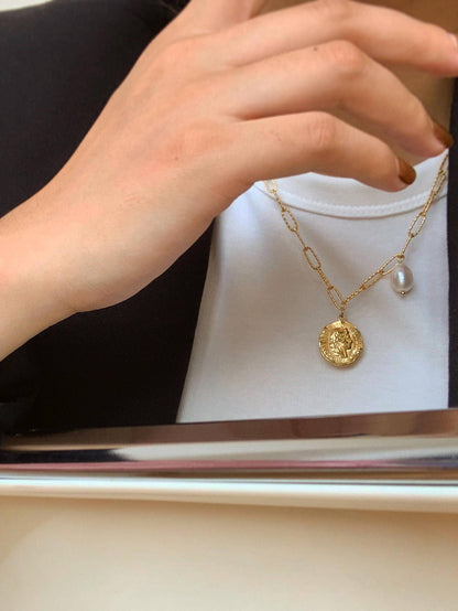 Non-Tarnish Coin Chain Necklace