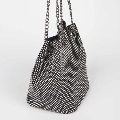 Rhinestone Bucket Chain Bag