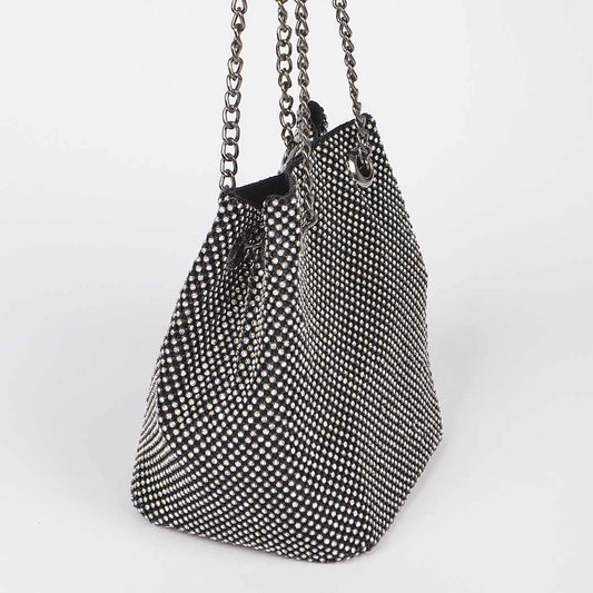 Rhinestone Bucket Chain Bag