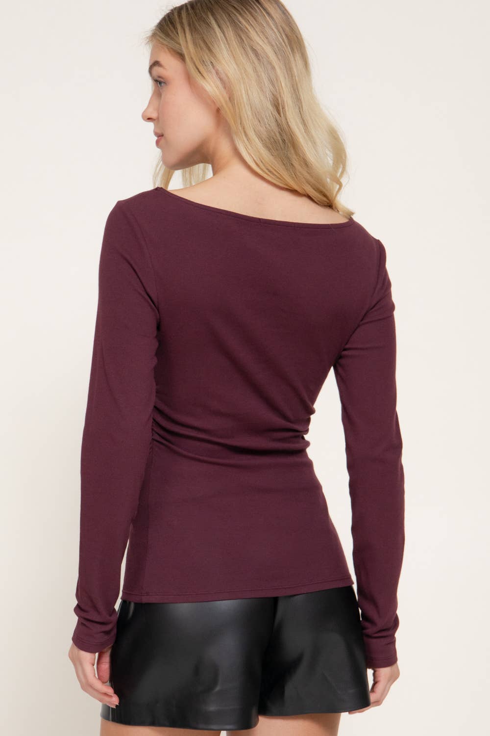 Long Sleeve Boat Neck Top