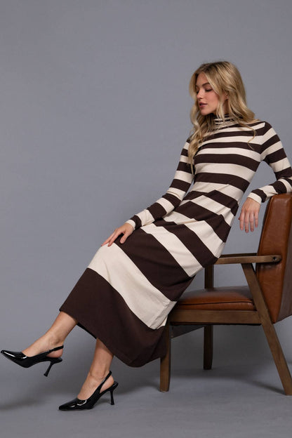 Long Sleeve Stripe Maxi Dress