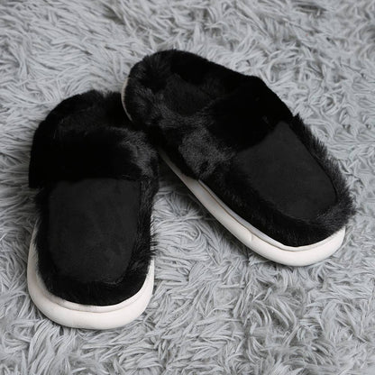 Faux Suede Fuzzy Slippers