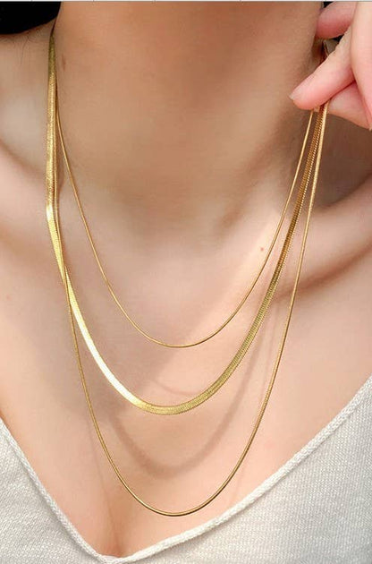Non Tarnish Layered Chain Necklace