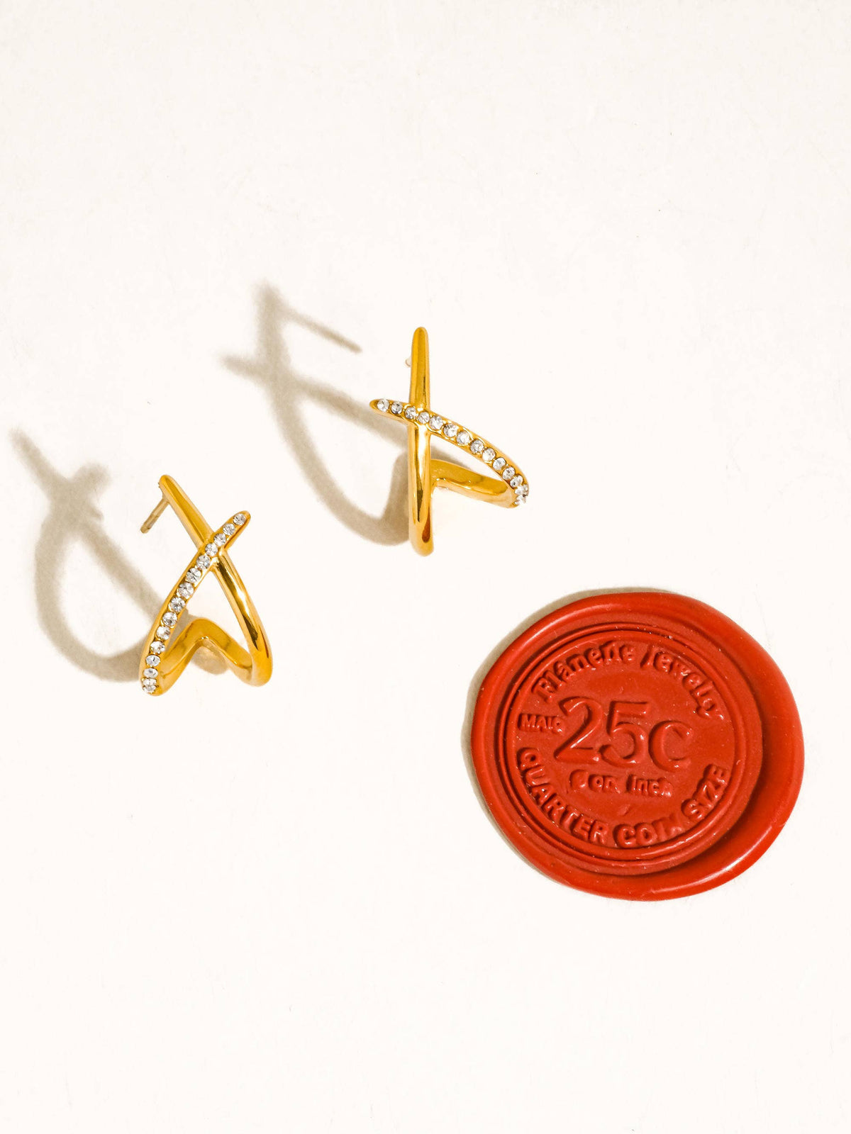 Non-Tarnish CZ Crossover Earrings