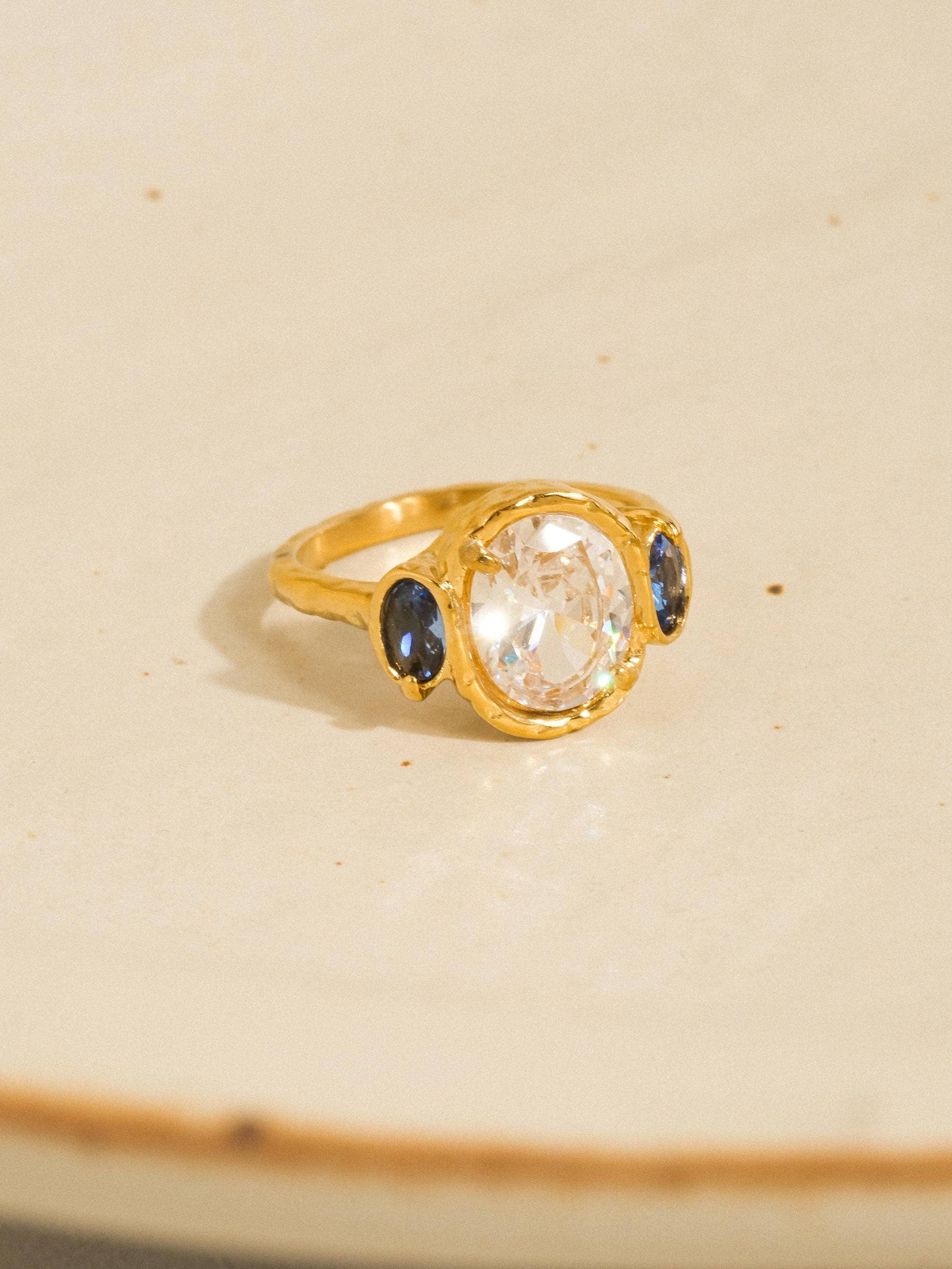 Chamonix 18K Gold Non-Tarnish Vintage Statement Trio Ring