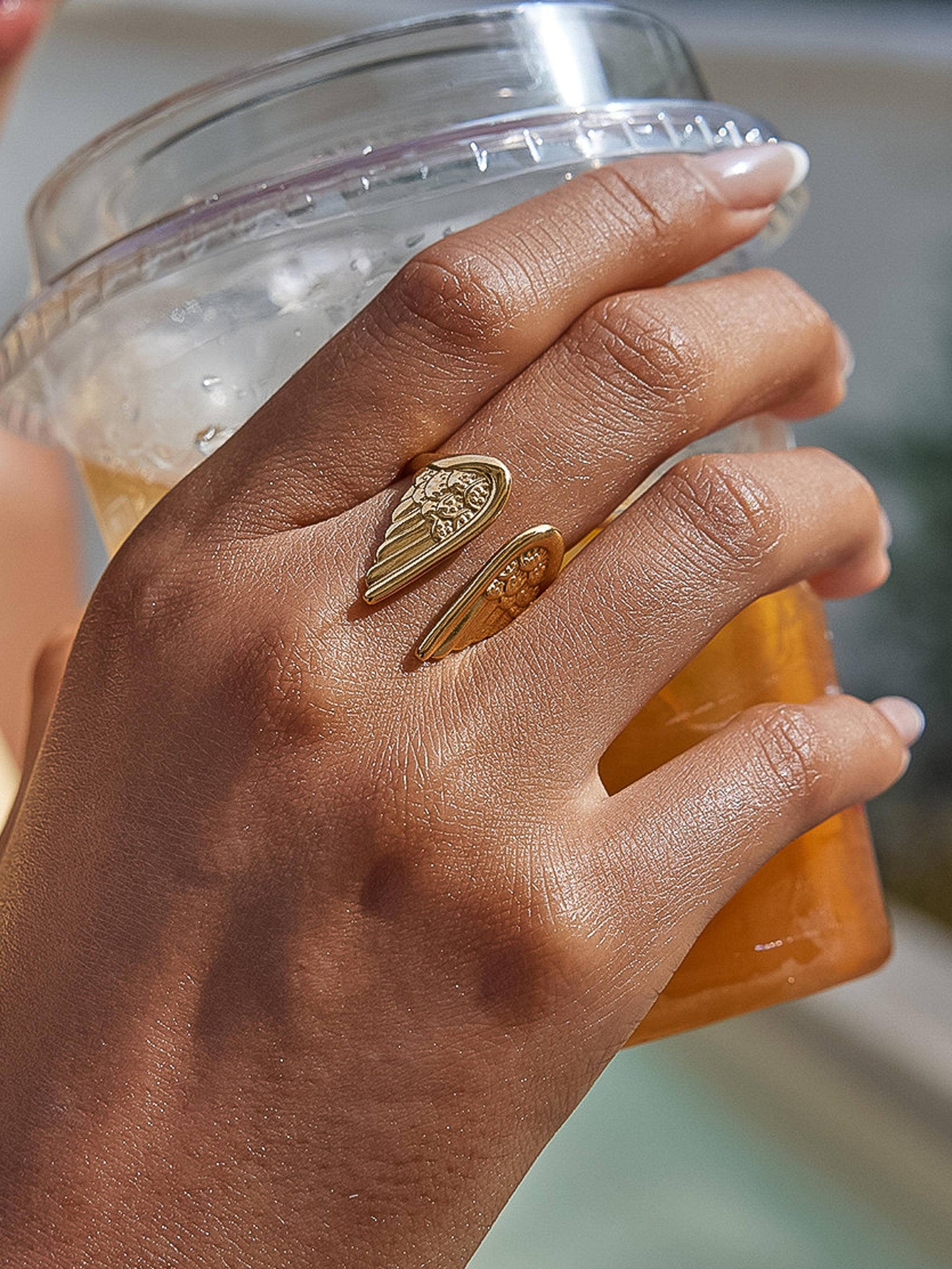 Silvane 18K Gold Non-Tarnish Angel Wing Ring