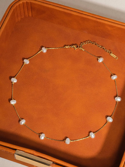 Non Tarnish Petite Pearl Necklace