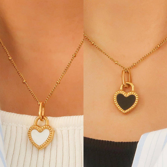 Kylie Non-Tarnish Double-Sided Heart Necklace