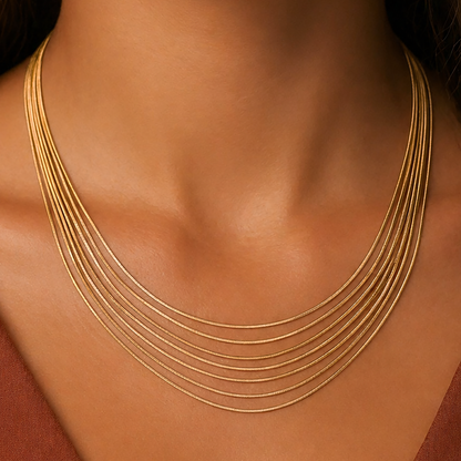 Non Tarnish Multi Strand Necklace