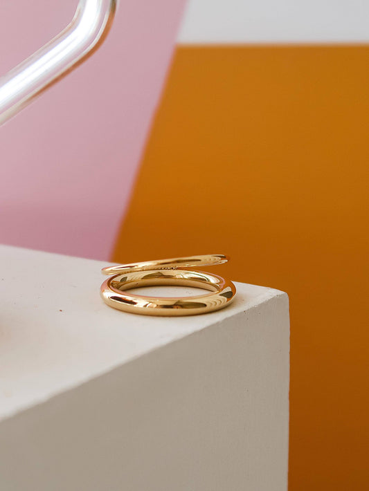 Harvey 18K Gold Non-Tarnish Classic Double Band Ring