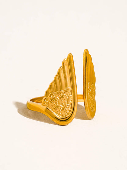 Silvane 18K Gold Non-Tarnish Angel Wing Ring