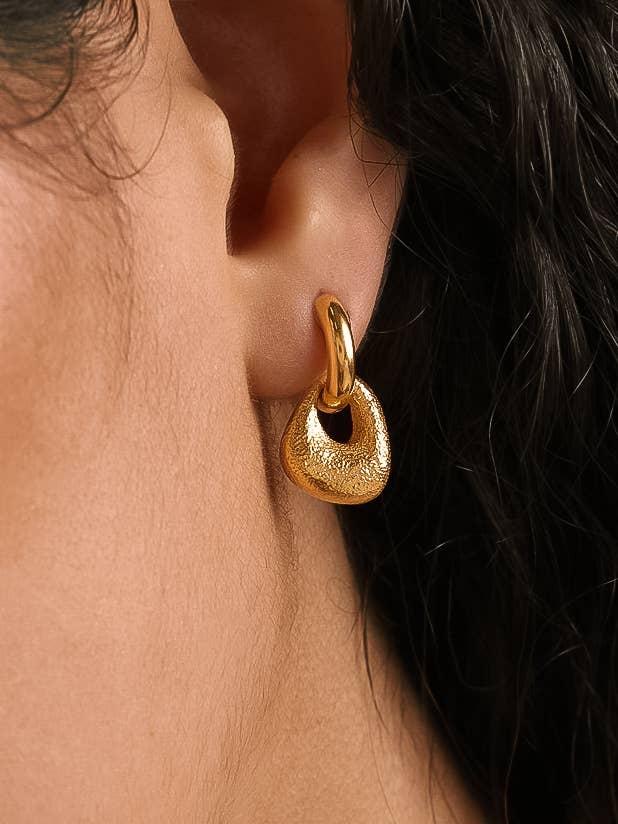 Non-Tarnish Modern Textured Earrings