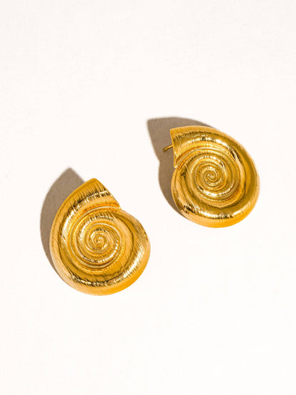 Non-Tarnish Large Seashell Stud