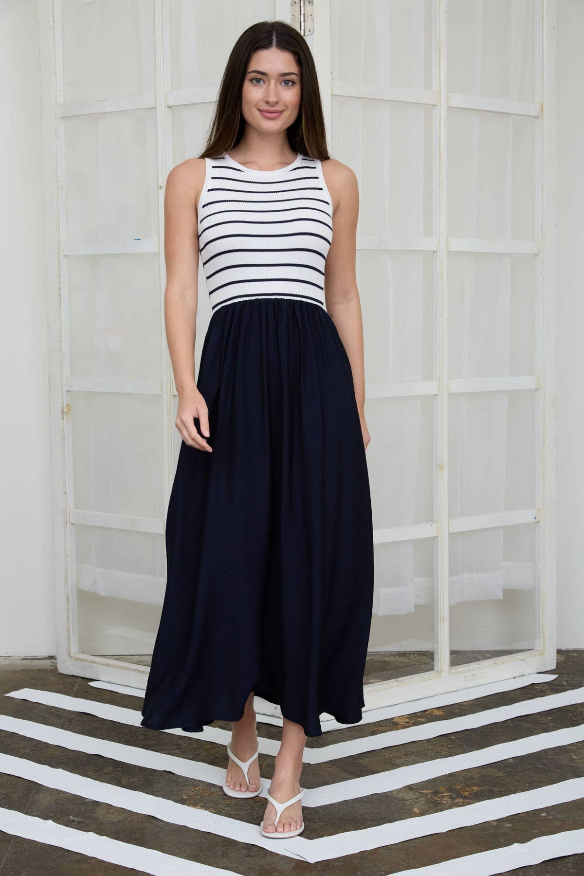 Mixed Media Midi Dress