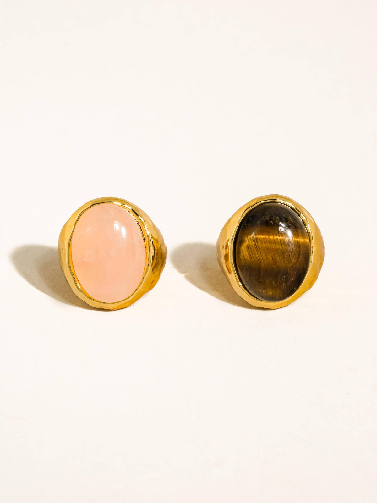 Lula 18K Gold Vintage Natural Stone Statement Ring