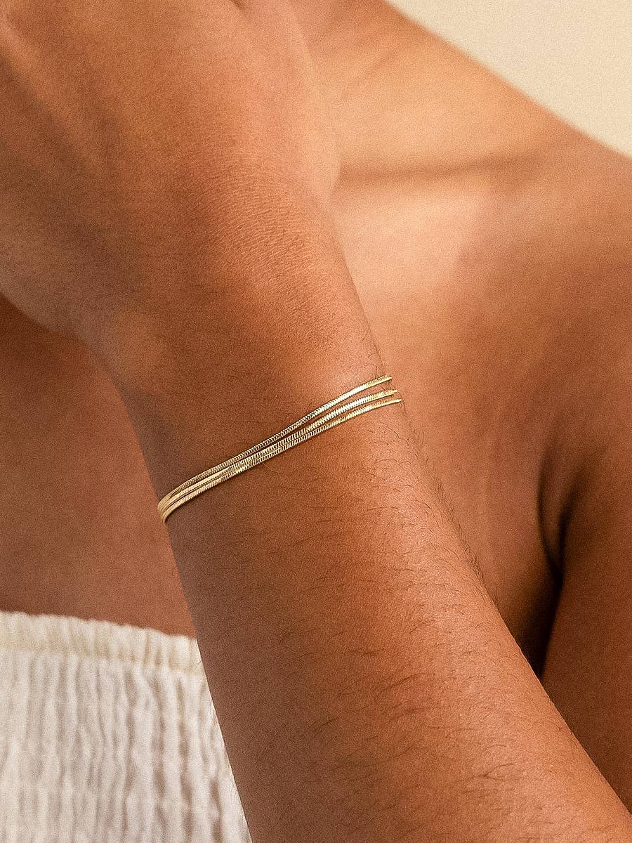 Germaine 18K Gold Non-Tarnish Classic Thin Chain Bracelet