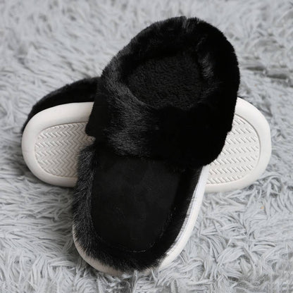 Faux Suede Fuzzy Slippers