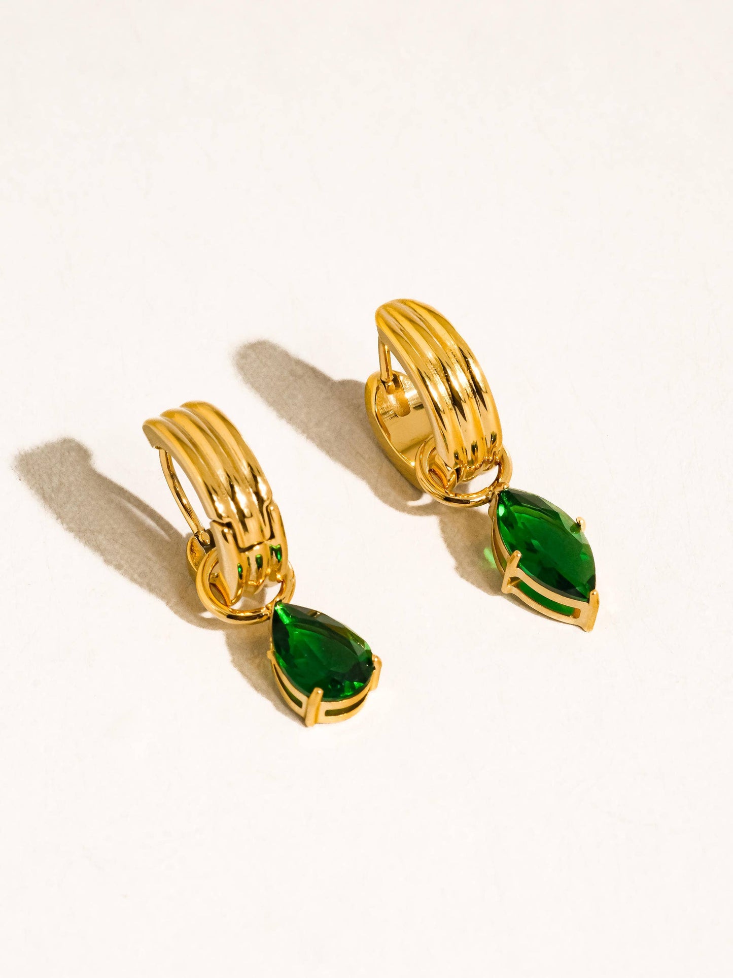 Non-Tarnish Teardrop CZ Mismatch Earrings