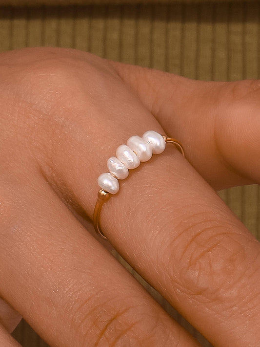 Songe 18K Gold Non-Tarnish Freshwater Pearl Ring