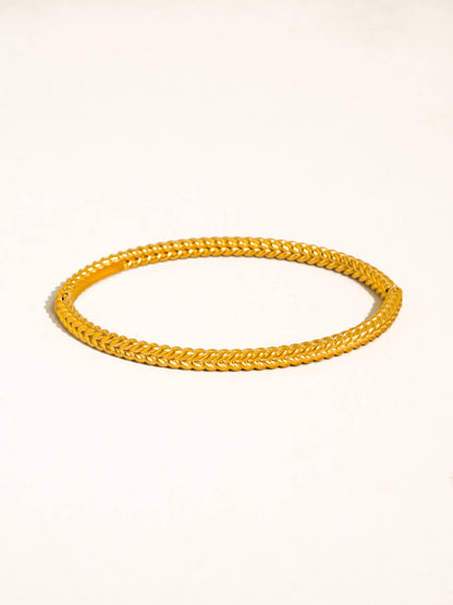 Collins 18K Gold Non-Tarnish Textured Bangle Bracelet