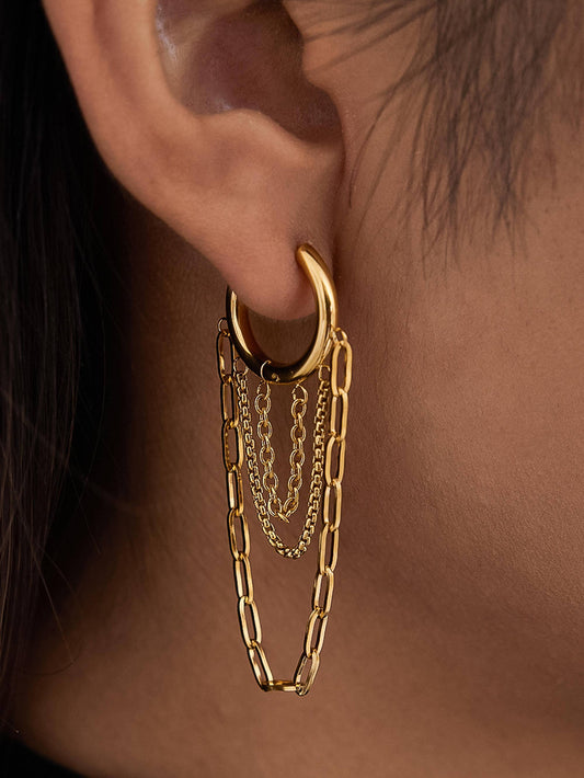 Non-Tarnish Multi Chain Drop Earrings