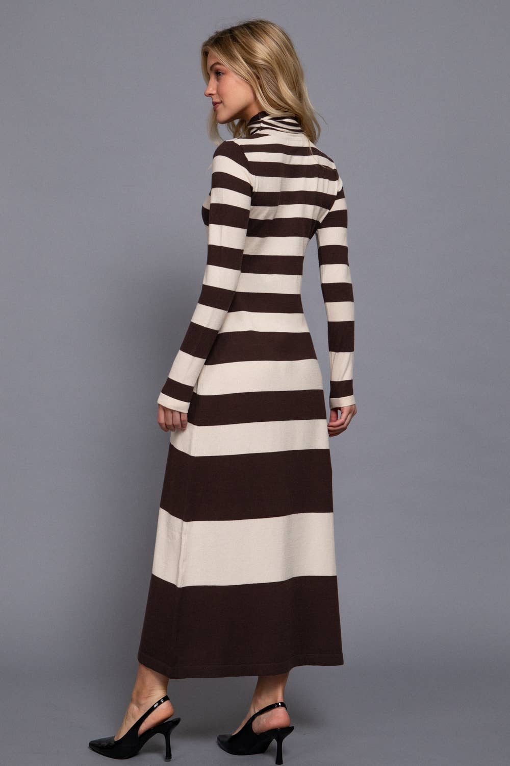 Long Sleeve Stripe Maxi Dress