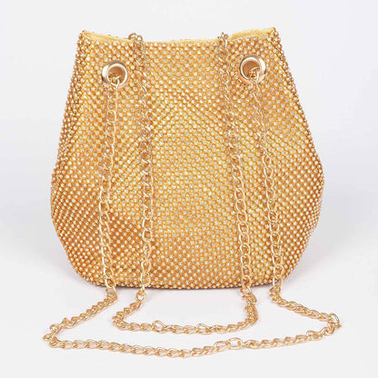 Rhinestone Bucket Chain Bag