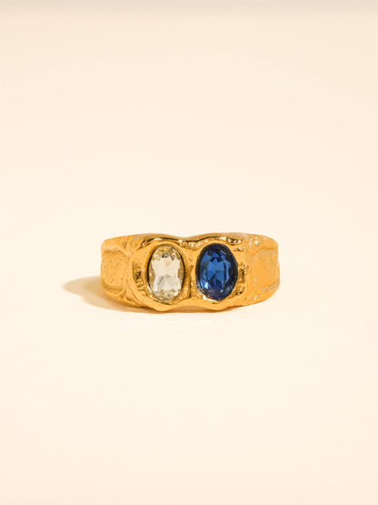 Rosina 18K Gold Non-Tarnish Blue CZ Ring