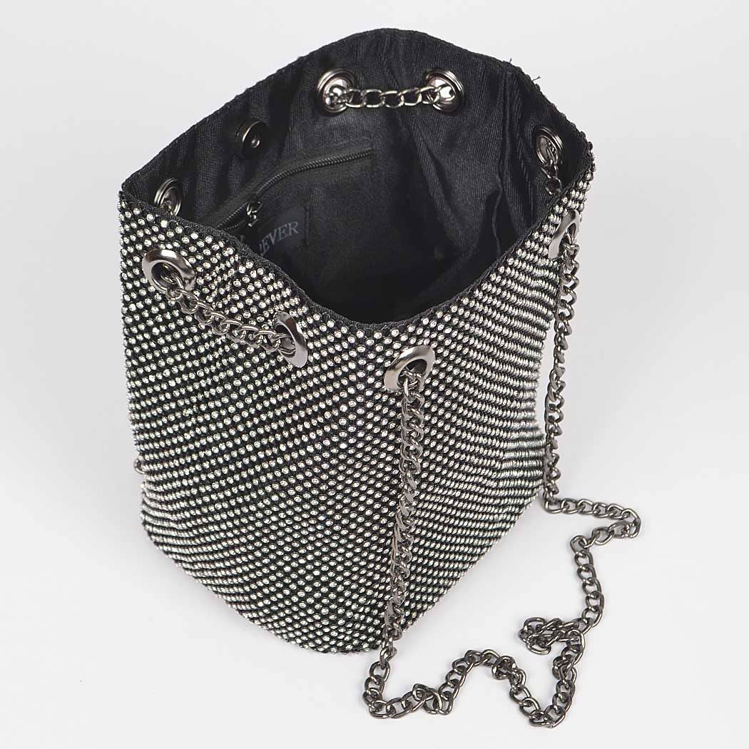Rhinestone Bucket Chain Bag