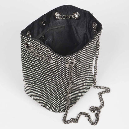 Rhinestone Bucket Chain Bag