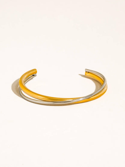 Rivoli 18K Gold Non-Tarnish Crossover Cuff Bracelet
