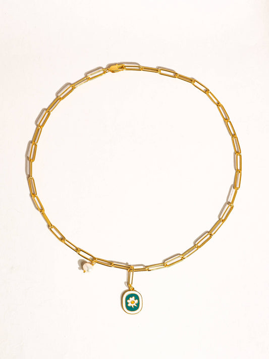 Timéo 18K Gold Vintage Daisy Chain Necklace