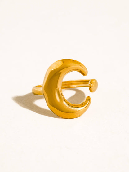 Aurelune 18K Gold Non-Tarnish Minimalist Moon Ring