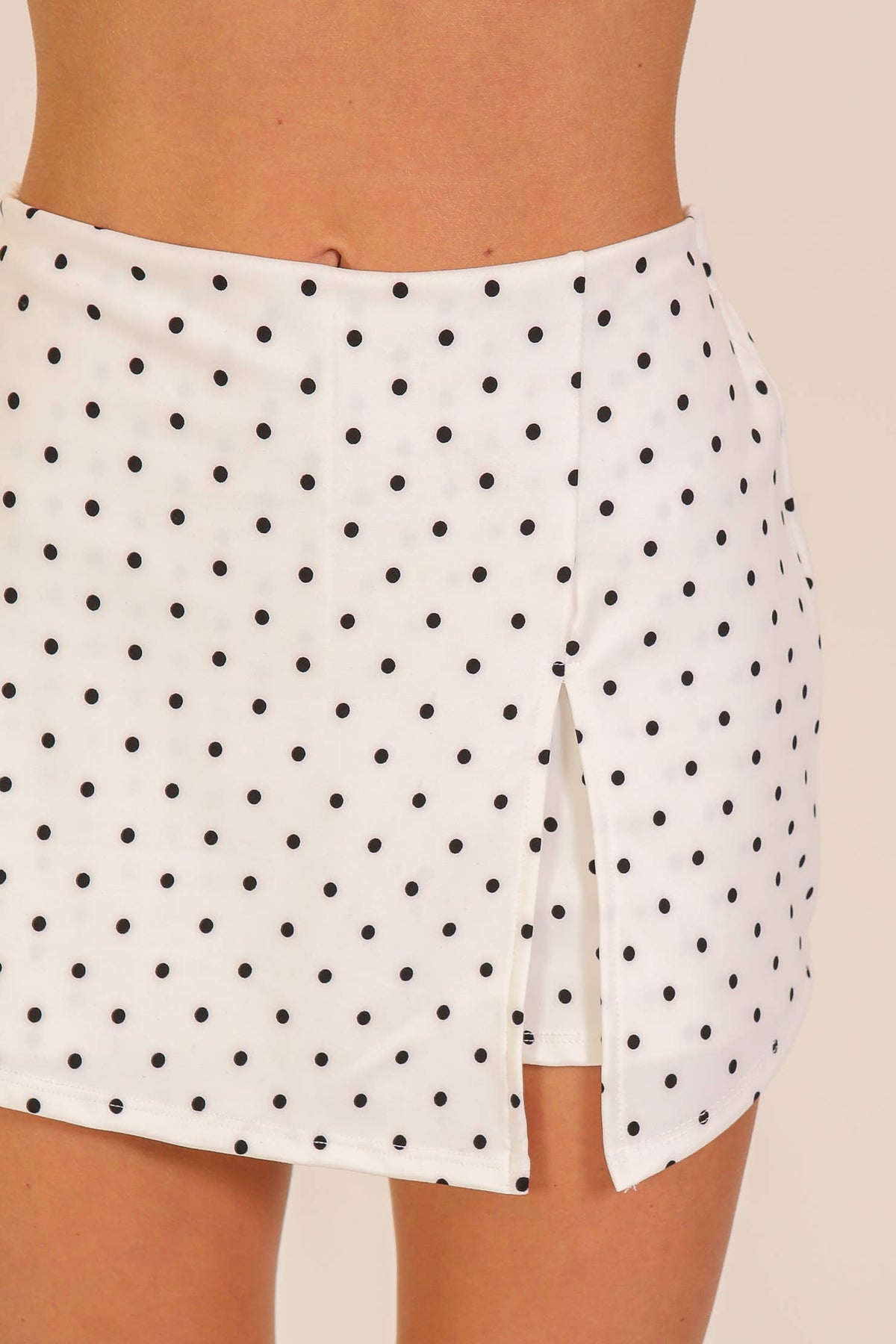 Slit Polka Dot Skort