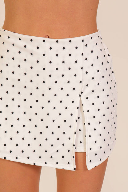 Slit Polka Dot Skort