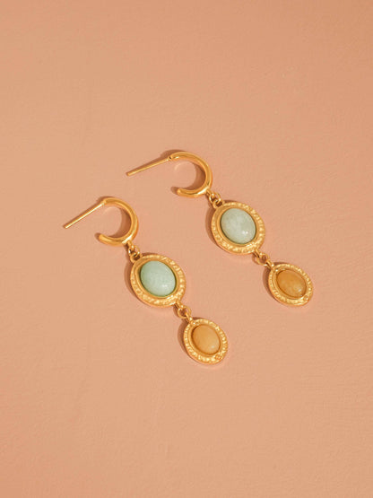 Non-Tarnish Vintage Stone Drop Earrings