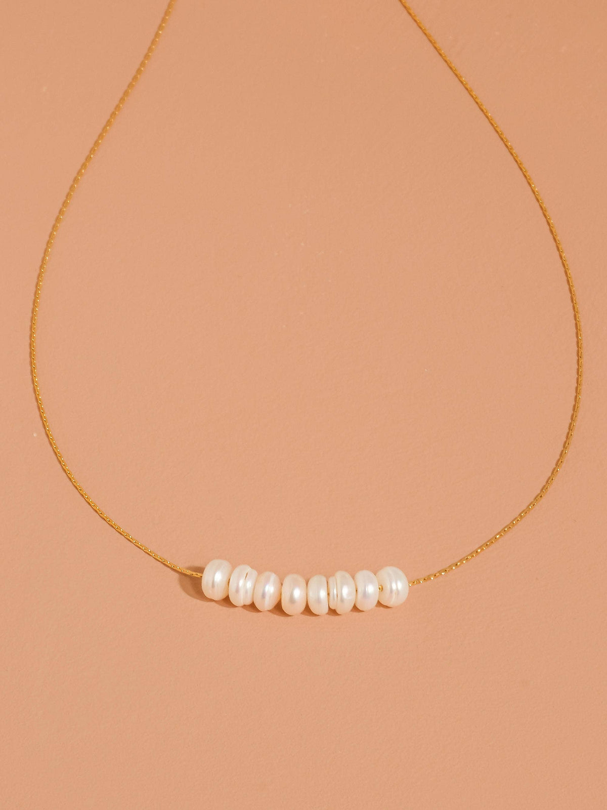 Non-Tarnish Pearl Bar Necklace