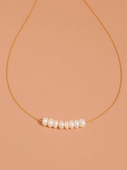 Non-Tarnish Pearl Bar Necklace